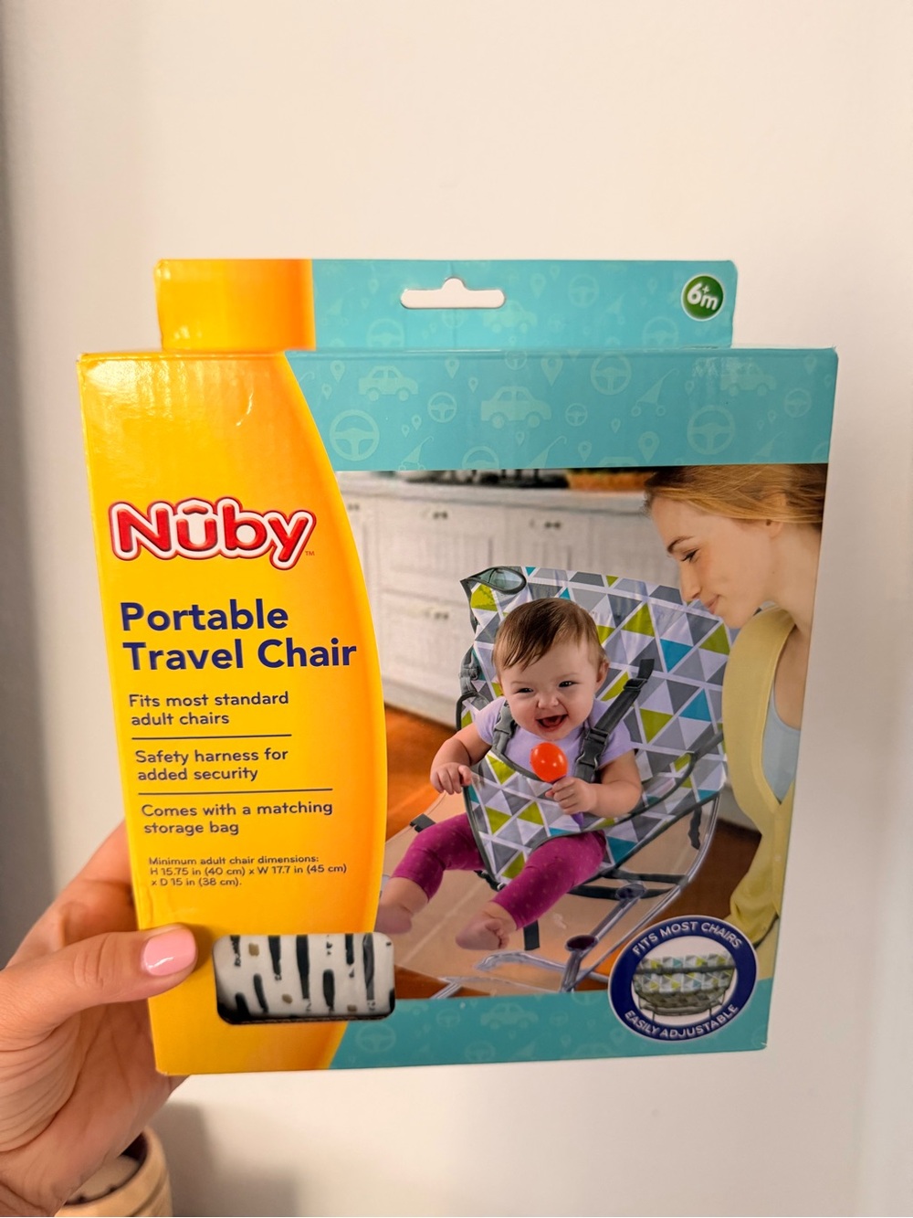 Nuby Portable Travel Chair - Turquoise & Yellow